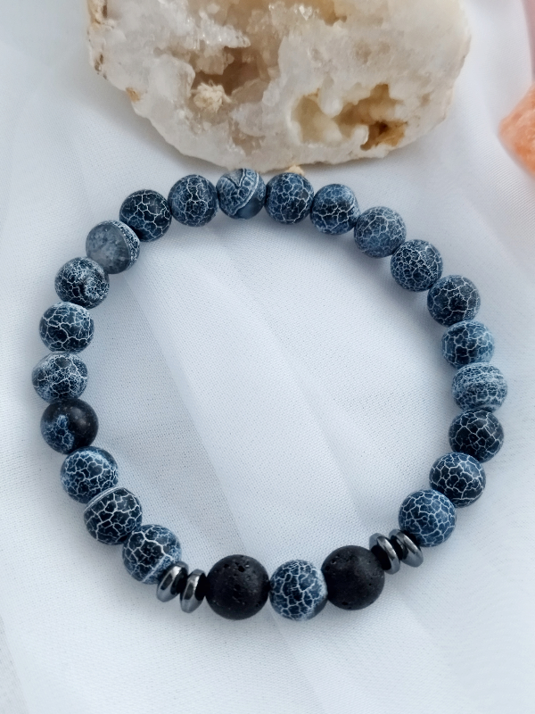 Náramek z šedého achátu