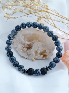 Náramek z šedého achátu