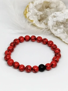Minerální náramek - červený tyrkys