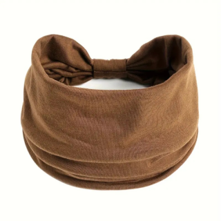 Pružná čelenka na cvičení - hnědá